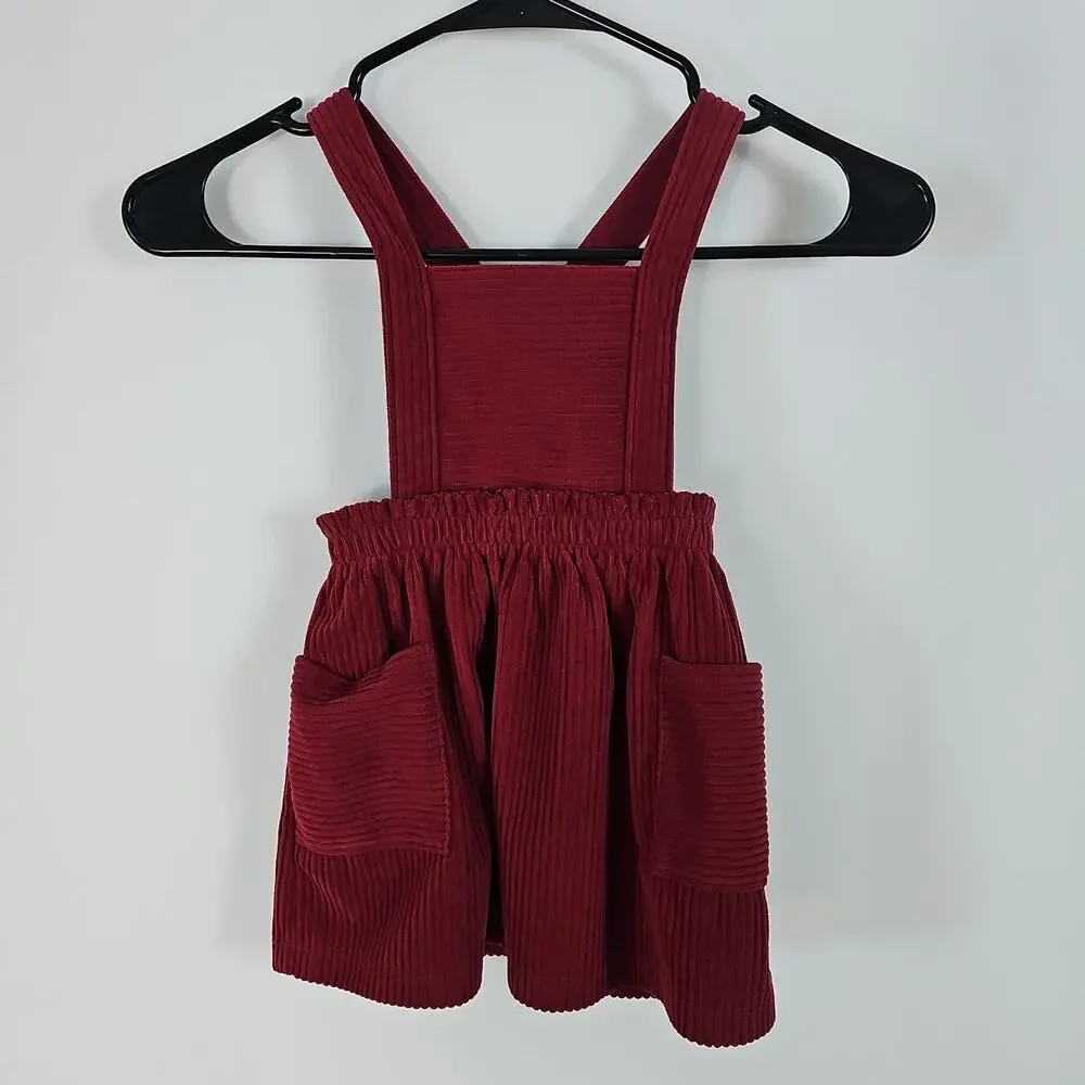 WONDER NATION Girls' 3T 2-PIECE OUTFIT,Fall/Autumn/Thanksgiving/Red/Floral/Dress